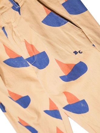Bobo Choses Sailboat Print Organic Cotton Chino Trousers - Multicolor