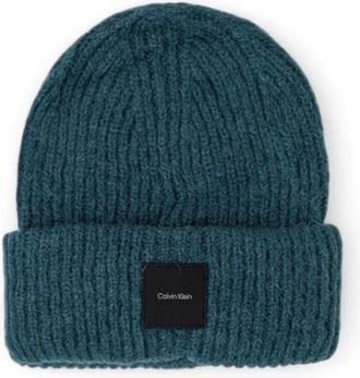 Calvin Klein Alpaca Beanie - Heren - Hoeden - Groen - ONE Size - Wol - Accessoires