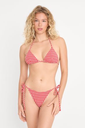Good American Womens The String Bikini Top | Pop Gingham Large, Size Medium | Good American by Khlo&Egrave; Kardashian