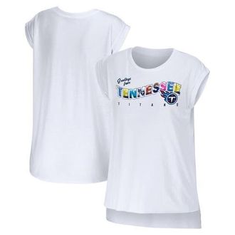 WEAR by Erin Andrews Womens WEAR by Erin Andrews White Tennessee Titans Greetings From Muscle T-Shirt at Nordstrom, Size Medium