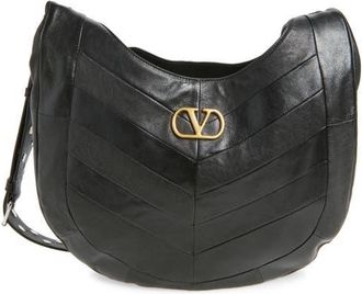 Valentino Garavani Small Hoboho Patchwork Leather Hobo Bag in Black at Nordstrom