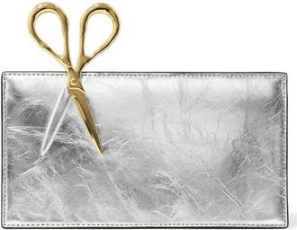 Alexis Bittar The Petite Scissor Leather Clutch in Silver at Nordstrom