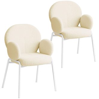 TecTake Dining Chair Set Of 2 - Cream | Size: 2 Pack