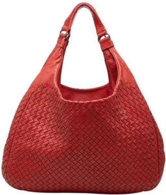 Bottega Veneta Pre-owned Shoulder Bags, female, Red, Size: ONE SIZE Pre-owned Leather Shoulder Bag