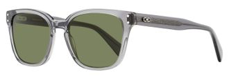 Ferragamo Ferragamo Mens Square Keyhole Sunglasses SF1040SCP 020 Transparent Gray 55mm