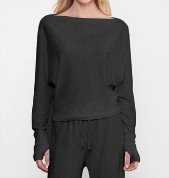 Enza Costa Cashmere Dolman Top In Charcoal