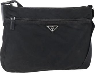 Prada Pre-owned Cross Body Bags, female, Black, Size: ONE SIZE Pre-owned Vintage Nylon Cross Body Bag