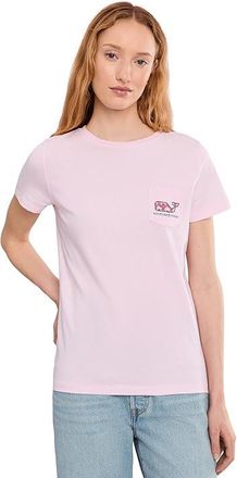 Vineyard Vines Whale Fill Short Sleeve Pocket T-Shirts Womens T Shirt Pink Drink : XL, Cotton