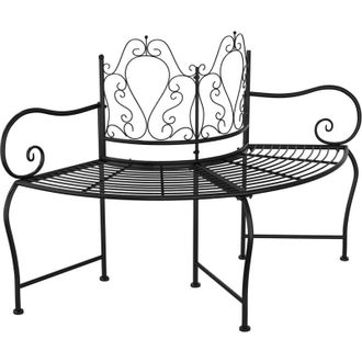 vidaXL Vidaxl - Banco De Jard&iacute;n De Acero Negro 150 Cm