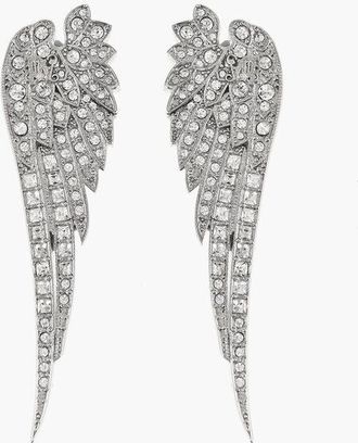 Palm Angels Earrings WINGS STRASS SILVER - TRANSPARE size Unica