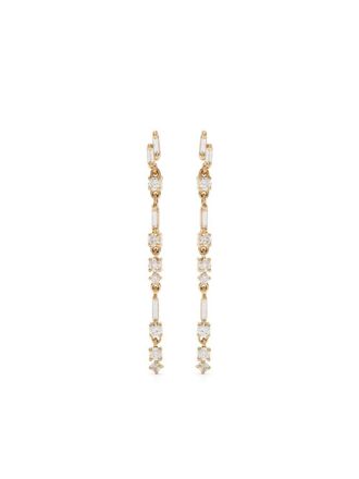 Suzanne Kalan 18kt yellow gold Thin dangle drop earrings