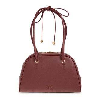 Furla Poppy Dome M - Dames - Schoudertassen - Rood - ONE Size - Leer - Tassen