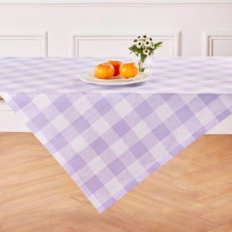 Solino Home Linen Table Throw - Buffalo Check, 52 x 52, 52 x 52 in Misty Lavender at Nordstrom, Size Small