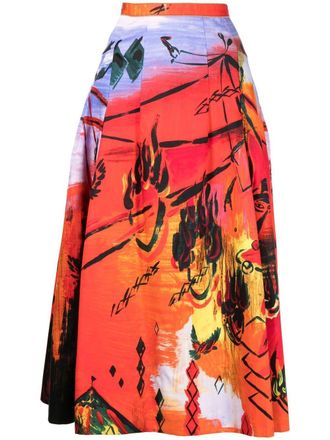 Shiatzy Chen Circus Collection A-line skirt - women - Cotton - 42 - Multicolour