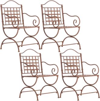 Clp Clp - Juego De 4 Sillas Para Terraza Lotta Marr&oacute;n Antiguo