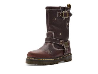 Dr. Martens Anistone Hi Flower Womens Boots Dark Brown : UK 9 (US Womens 11) M, Leather
