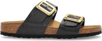 Birkenstock Slides Sydney Kussen Gesp Narrow - Dames - Sandalen - Zwart - 37 EU - Schoenen