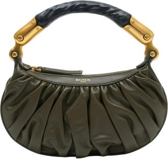 Balmain Ebene Mini Bag - Dames - Handtassen - Groen - ONE Size - Leer - Tassen