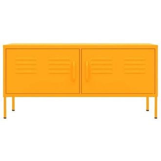 Berkfield Home TV Cabinet Mustard Yellow 105x35x50 cm Steel | Size: 105 x 35 x 50 cm