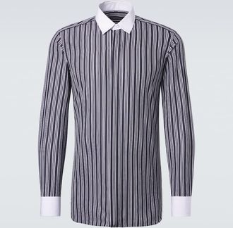 Tom Ford Camicia in popeline di cotone a righe