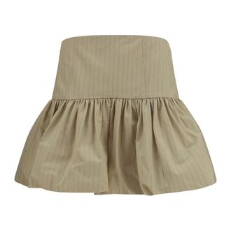 Ganni Gonna corta con volant - - Skirts - Donna - Beige - M