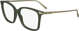Ferragamo Eyeglasses Square Full Rim, Black Frame And Clear Demo Lenses Lens Sf2992001