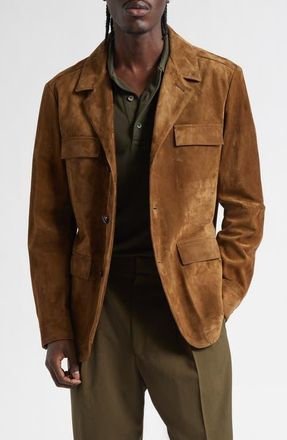 Tom Ford Suede Military Jacket in Teak at Nordstrom, Size 44 Us