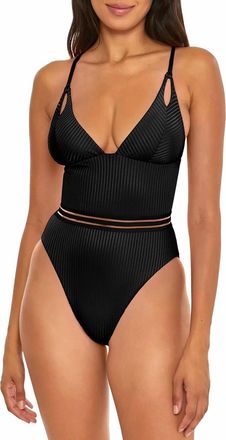 La Blanca Queensland High Leg One-Piece Swimsuit In Black