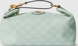 Gucci Vanity Medium Top Handle Bag, Green, Fabric