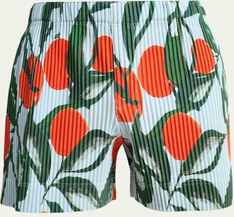 Homme Pliss&eacute; Issey Miyake Mens Pleated Pull-On Shorts