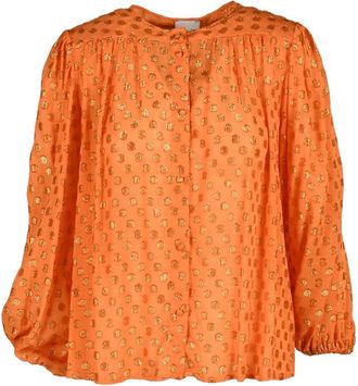 L'autre Chose Stijlvolle Viscose Blouse Collectie - Dames - Blouses - Oranje - XS - Overhemden