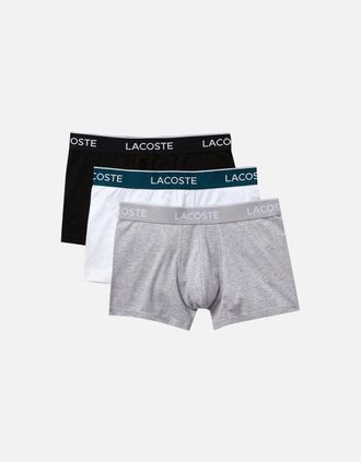 Lacoste Mens Lacoste Mens 3 Pack Boxers With Branded Waistband - Grey - Size: 33/32/32