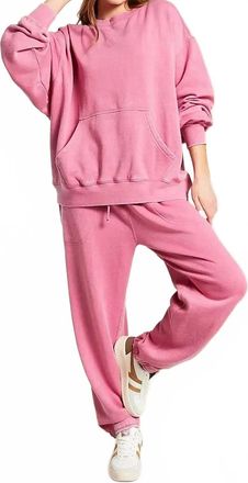 Free People Slow It Down Pullover Sweater Top In Cashmere Rose