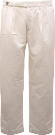 Michael Coal Comfort Fit Katoen/Linnen Broek - Heren - Straight fit broeken - Wit - W30 - Katoen - Broeken
