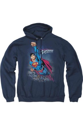 Gildan Superman Twilight Flight Adult Pull Over Hoodie / Hooded Sweatshirt