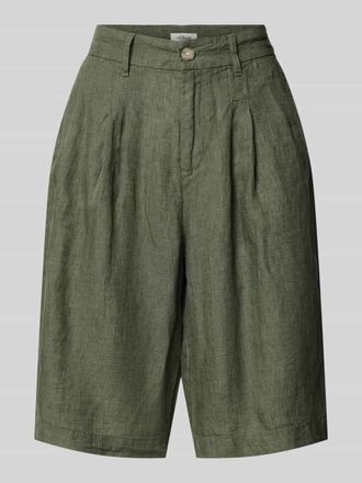 s.Oliver Red Label Wide Leg Leinenshorts mit Bundfalten in Khaki, Gr&ouml;&szlig;e 36