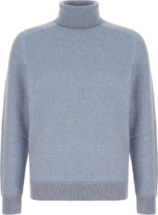 Ermenegildo Zegna Cashseta Turtleneck - Heren - Coltruien - Blauw - M - Leer - Truien & Vesten