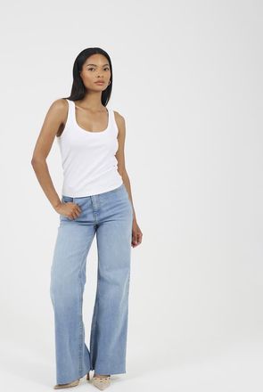 Brave Soul Jeans a fondo ampio a vita medio alta blu pallido