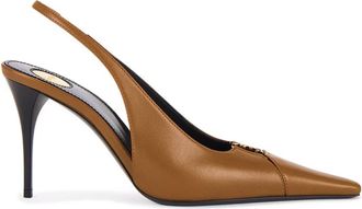 Saint Laurent Pumps, female, Brown, Size: 6 1/2 US Elegant Slingback Pumps