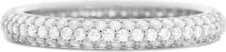 The Lovery Triple Row CZ Band in Silver at Nordstrom, Size 6