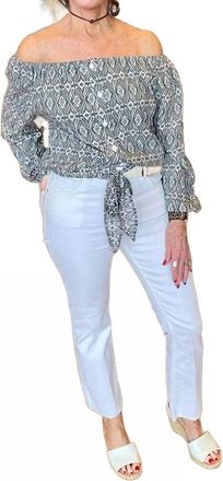 Skemo Ikat Top In Grey
