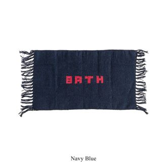 Puebco Handmade recycled yarn bath mat / navy blue 45 x 75cm