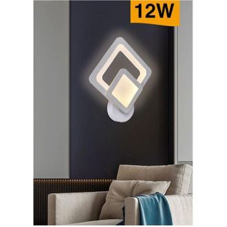 Trade Shop Trade Shop Traesio - Trade Shop - Applique Led A Rombo 12 W Parete Lumetto Abat Jour Luce 6500k 3000k 4000k E82-b