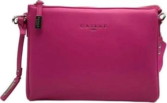 Ga&euml;lle Paris Viola Donna Schoudertas Glad Eco-leer - Dames - Schoudertassen - Roze - ONE Size - Leer - Tassen