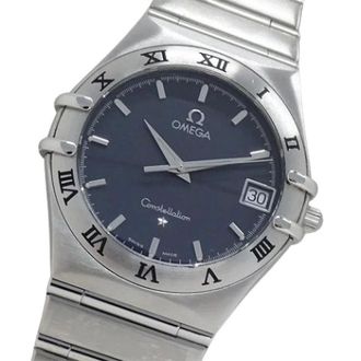 Omega Pre-owned Vintage Polshorloge - Heren - Pre-owned - Blauw - Maat: ONE Size