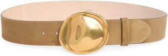 Khaite Keefe Suede Belt in 737 Mud at Nordstrom, Size 75