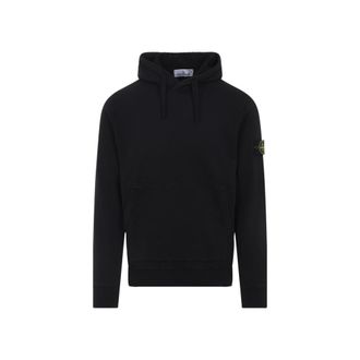 Stone Island Black Logo Patch Hoodie