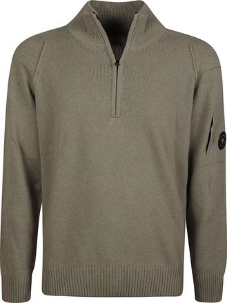 C.P. Company GRS Half-Zip Ribbed Wool-Blend Sweater