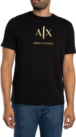 A|X Armani Exchange Slank Grafisch T-Shirt, Zwart