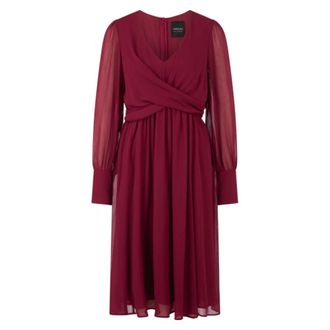 Marc Cain Crepe Midi Jurk - Dames - Casual kleedjes - Rood - XL - Kleedjes
